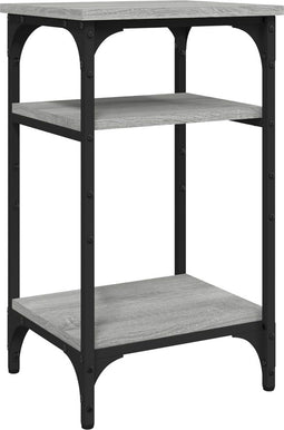 vidaXL - Bijzettafel - 35x30x60 - cm - bewerkt - hout - grijs - sonoma - eikenkleurig