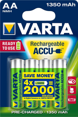 Varta Ready2Use HR06 - Oplaadbare batterij - 1350 mAh - Groen