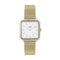 Cluse La Tétragone - Polshorloge - 28.5 mm - Goudkleurig mesh bandje - Wit