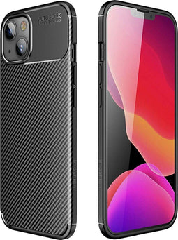 iMoshion Hoesje Geschikt voor iPhone 13 Mini Hoesje Siliconen - iMoshion Carbon Softcase Backcover - Zwart