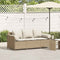 vidaXL - Tuinbank - 3-zits - met - kussens - poly - rattan - beige