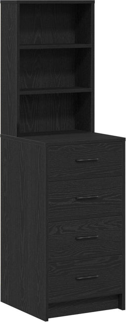 vidaXL - Hoogkast - Zwart - Eiken - 40x41x135 - cm - Bewerkt - Hout