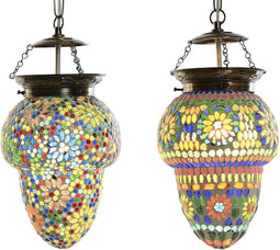 Plafondlamp DKD Home Decor Kristal Metaal Multicolour 25 W 20 x 20 x 28 cm (2 Stuks)