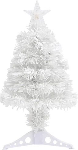 vidaXL - Kunstkerstboom - met - verlichting - 64 - cm - glasvezel - wit