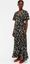 OBJECT Papaya - Lang satijnlook jurk - Overslag met ruffle detail - Maat 40
