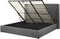 LUBBON - Bed met opbergruimte - Grijs - 180 x 200 cm - Fluweel