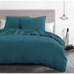 Home Linge Passion - Dekbedovertrekset 3-delig - 82 g microvezel - 220 x 240 cm - Eendenblauw