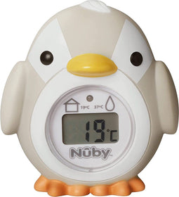 Nuby - Pinguïn Badthermometer - Digitale thermometer 2-in-1 - BPA-vrij - Grijs