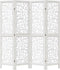 vidaXL - Kamerscherm - met - 4 - panelen - massief - paulowniahout - wit