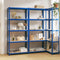 vidaXL - Opbergrekken - 3 - st - 5-laags - staal - en - bewerkt - hout - blauw