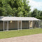vidaXL - Hondenhok - met - dak - en - deuren - 10x2x2 - m - gegalvaniseerd - staal - grijs