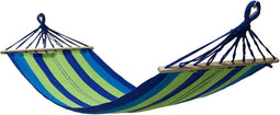 Viking Choice Hangmat - Enkele hangmat 200 x 80 cm - Stevige handgrepen - Groen blauw gestreept