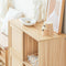 SoBuy FSB87-N - Dressoir - Houten Buffetkast 2 Schuifdeuren Wieltjes - Naturel