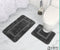 Loti Living Badmat Set - Badmat & Toiletmat - Antislip - Grijs - 50x80 cm + 50x40 cm (2 stuks)