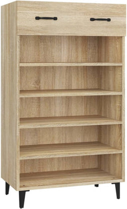 vidaXL - Schoenenkast - 60x35x105 - cm - bewerkt - hout - sonoma - eikenkleurig