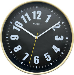 Muurklok Versa Zwart Plastic 4 x 30 x 30 cm