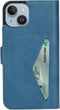 Mobiparts iPhone 14 - Classic Wallet Case - Ruimte voor pasjes - Steel Blue