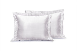 Eleganzzz Skin Care Kapselsloop - Satijnen Kussensloop - White - Kussenslopen 60x70cm Set van 2 - Oxford Rand - Beauty Kapselsloop