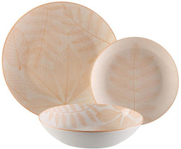 Versa Aylen - Serviesset - 18 Onderdelen - Beige (6 dessertborden Ø 19 cm 6 diepe borden Ø 20 cm 6 eetborden Ø 26,5 cm)