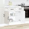 vidaXL - Keuken - onderkast - Kalmar - bewerkt - hout - hoogglans - wit