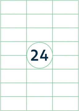 Etiket qbasic a4 1.000 vel 70x37mm 24000 labels | Doos a 1000 vel