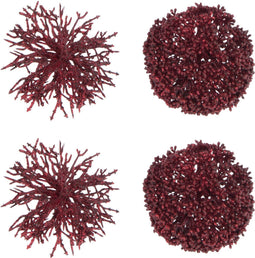 J-Line hanger Bal Rond/Koraal - kunststof - rood - doos van 4