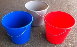 Emmer 5 L met stalen hengsel in wit (set 2 stuks)