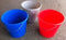 Emmer 5 L met stalen hengsel in wit (set 2 stuks)