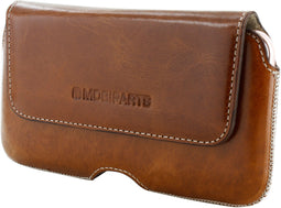 Mobiparts Excellent Belt Case - Insteekhoesje - Echt leder - Oaked Cognac (3XL)