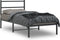 vidaXL - Bedframe - met - hoofdbord - metaal - zwart - 90x200 - cm