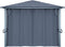 vidaXL - Prieel - met - gordijn - LED-lichtslinger - 4x3 - m - aluminium - antraciet