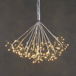 Luca Lighting Kerstverlichting Paardenbloem met 160 Warm Witte LED Lampjes - Ø80 cm - Zilver