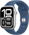 Apple Watch Series 10 - Smartwatch - GPS - 42mm - Aluminium - Sportbandje S/M - Zilver (Blauw)