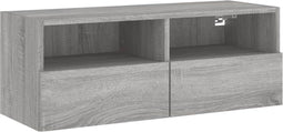 vidaXL - Tv-wandmeubel - 80x30x30 - cm - bewerkt - hout - grijs - sonoma - eikenkleur
