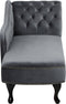 NIMES - Chaise longue - Grijs - Rechterzijde - Fluweel