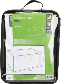 Pro Garden Tafelhoes - zwart - polyester - 200 x 95 x 60 cm - waterdicht - rechthoekig