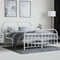 vidaXL - Bedframe - met - hoofd- - en - voeteneinde - metaal - wit - 150x200 - cm