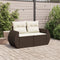vidaXL - Tuinbank - 2-zits - met - kussens - poly - rattan - bruin