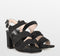 POSH by Poelman BO - Dames Sandalen met hak - Imitatiesuède - Zwart - Maat 39