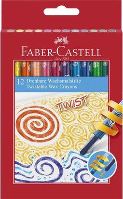 Faber-Castell waskrijt - draaibaar - 12 stuks - FC-120003