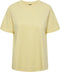 Pieces PCRIA SS FOLD UP SOLID TEE NOOS - T-shirt - Ronde hals - Pale Banana - Vrouwen - Maat XS