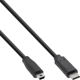 InLine 0.5m - USB2.0-C naar USB2.0 Mini-B - Zwart