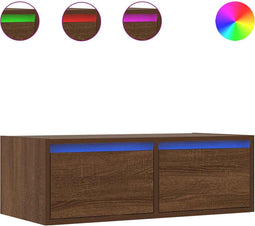vidaXL - Tv-meubel - met - LED-verlichting - 75x35,5x25 - cm - bruin - eikenkleur