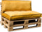 In The Mood Collection Royal Palletkussens - L120 x B80/40 x H12 cm - Velvet - Geel