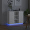 vidaXL - Dressoir - LED - Bewerkt hout - Wit - 90 x 32 x 75 cm