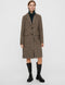 VERO MODA VMBLAST CHECK LONG WOOL JACKET - Dames Jas - Reverskraag lange mouwen knoopsluiting - Maat L (40)
