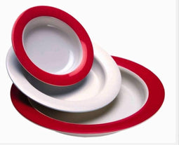 Bord - groot wit-rood - Ornamin