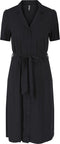 Pieces PCOLIVIA SS DRESS NOOS - Dames Jurk - Knoopjes en Riem - Zwart