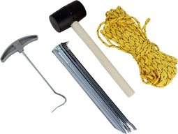 Camping set 9 delig - Hamer - Haringen - Touw - Haringtrekker - Kamperen - Camping - Metaal