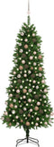 vidaXL - Kunstkerstboom - met - verlichting - en - kerstballen - 240 - cm - groen